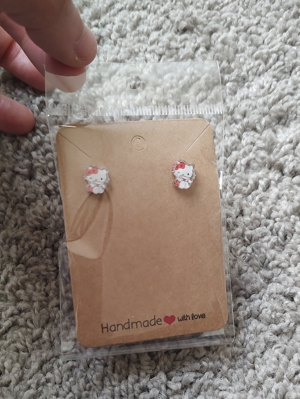 Hello Kitty White & Pink Kitty Stud Earrings